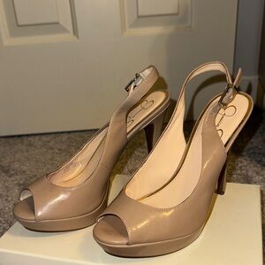 Jessica Simpson Peep-Toe Slingback Heels
